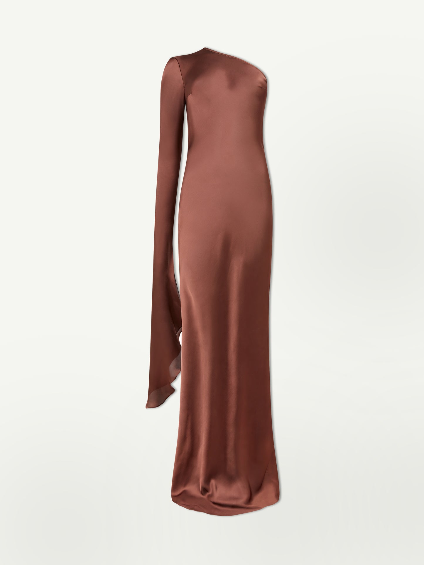 Chocolate Brown One Shoulder Maxi Dress