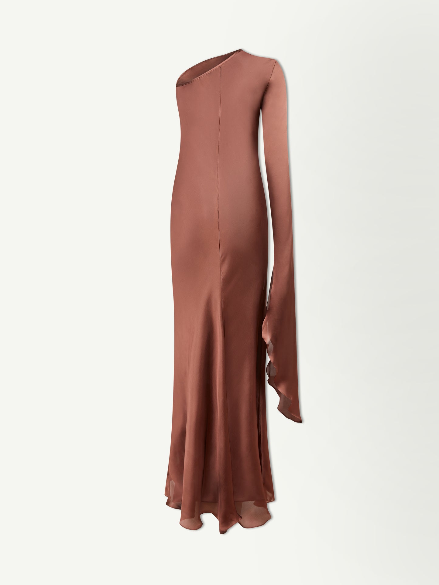 Chocolate Brown One Shoulder Maxi Dress