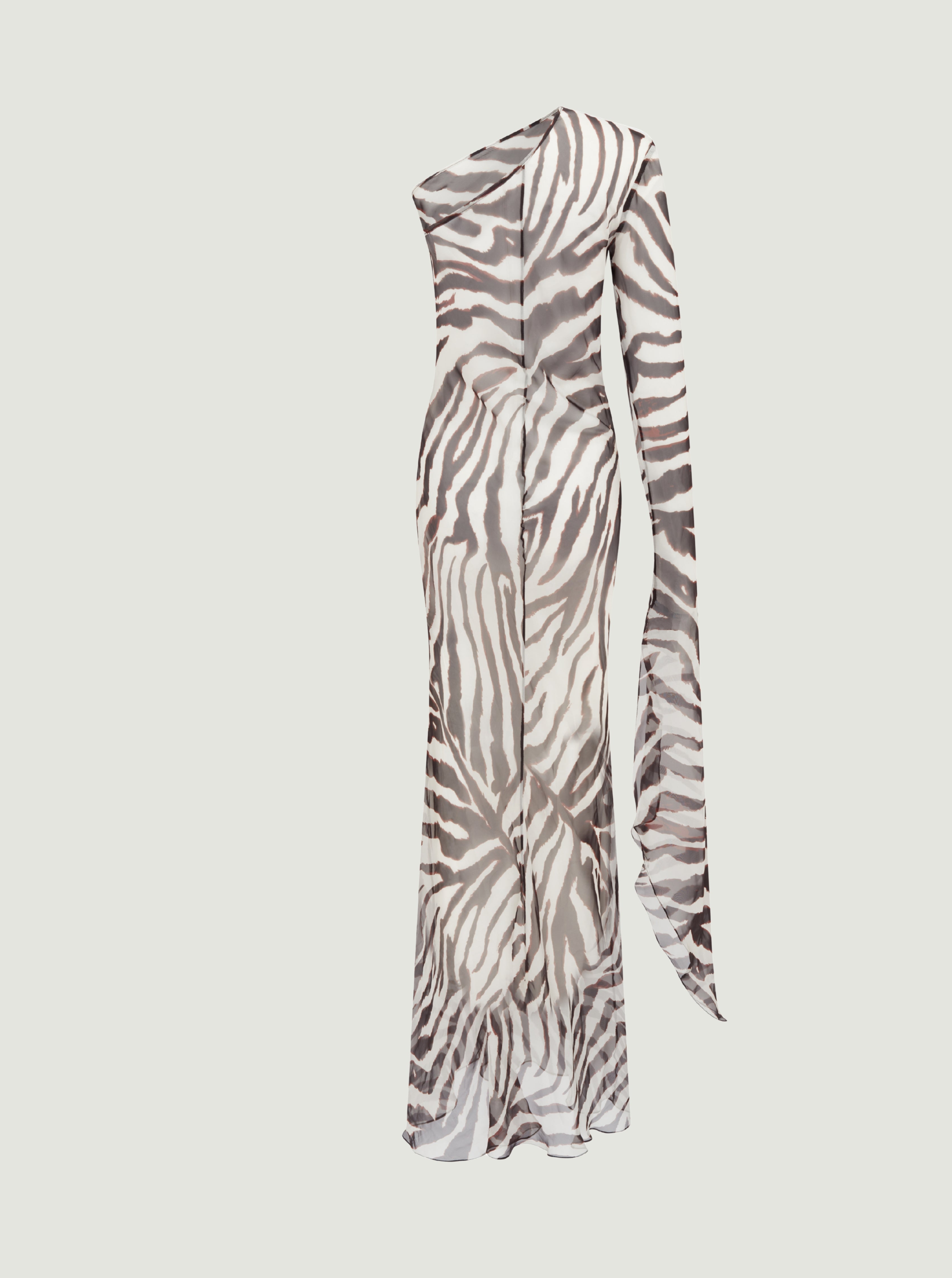 One Shoulder Zebra Print Maxi Dress ChaTheLabel One Shoulder Zebra Print Maxi Dress ChaTheLabel