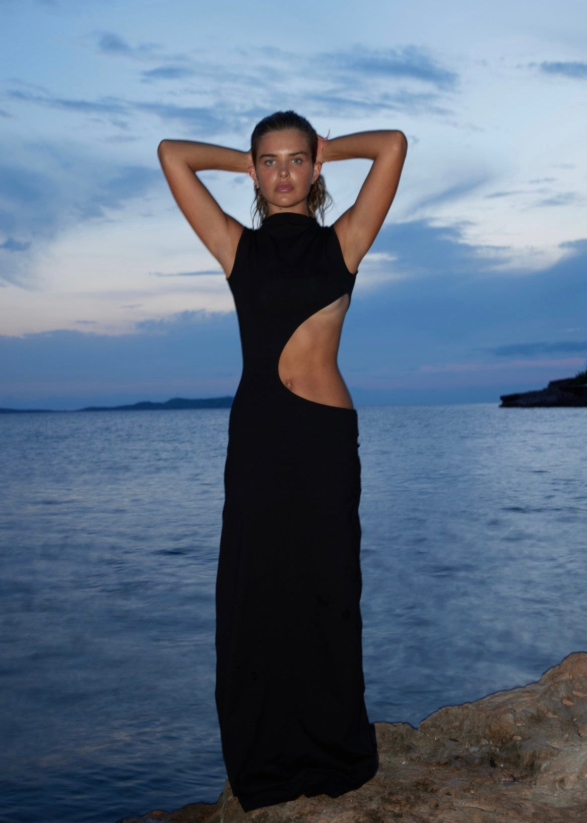Black High Neck Cut Out Maxi Dress Black High Neck Cut Out Maxi Dress