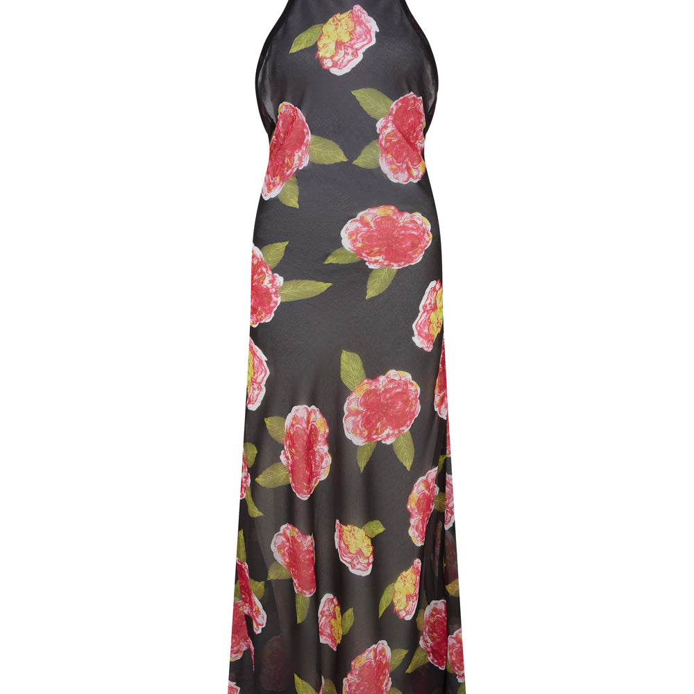 Floral Backless Maxi Dress