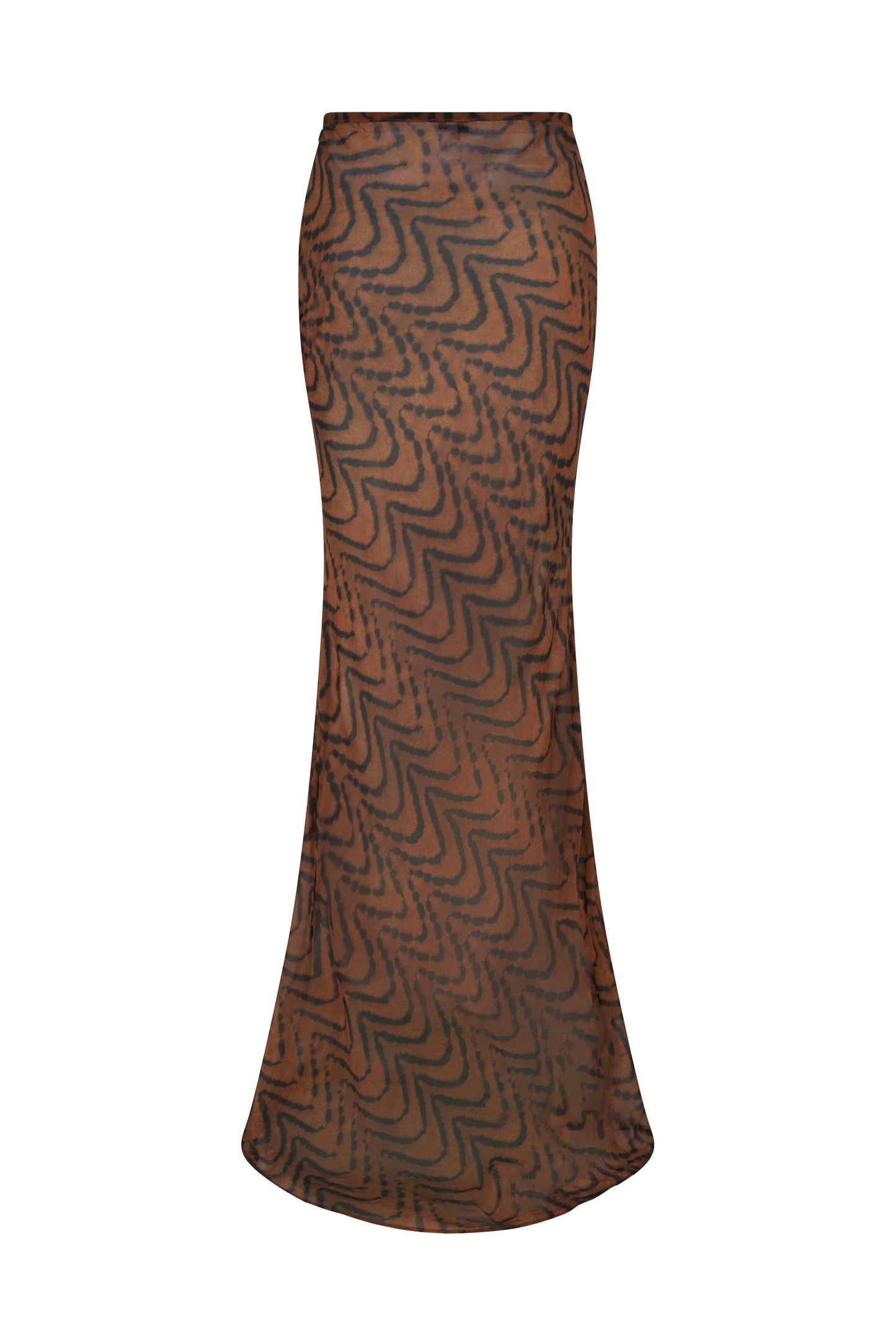 Brown Print Maxi Skirt