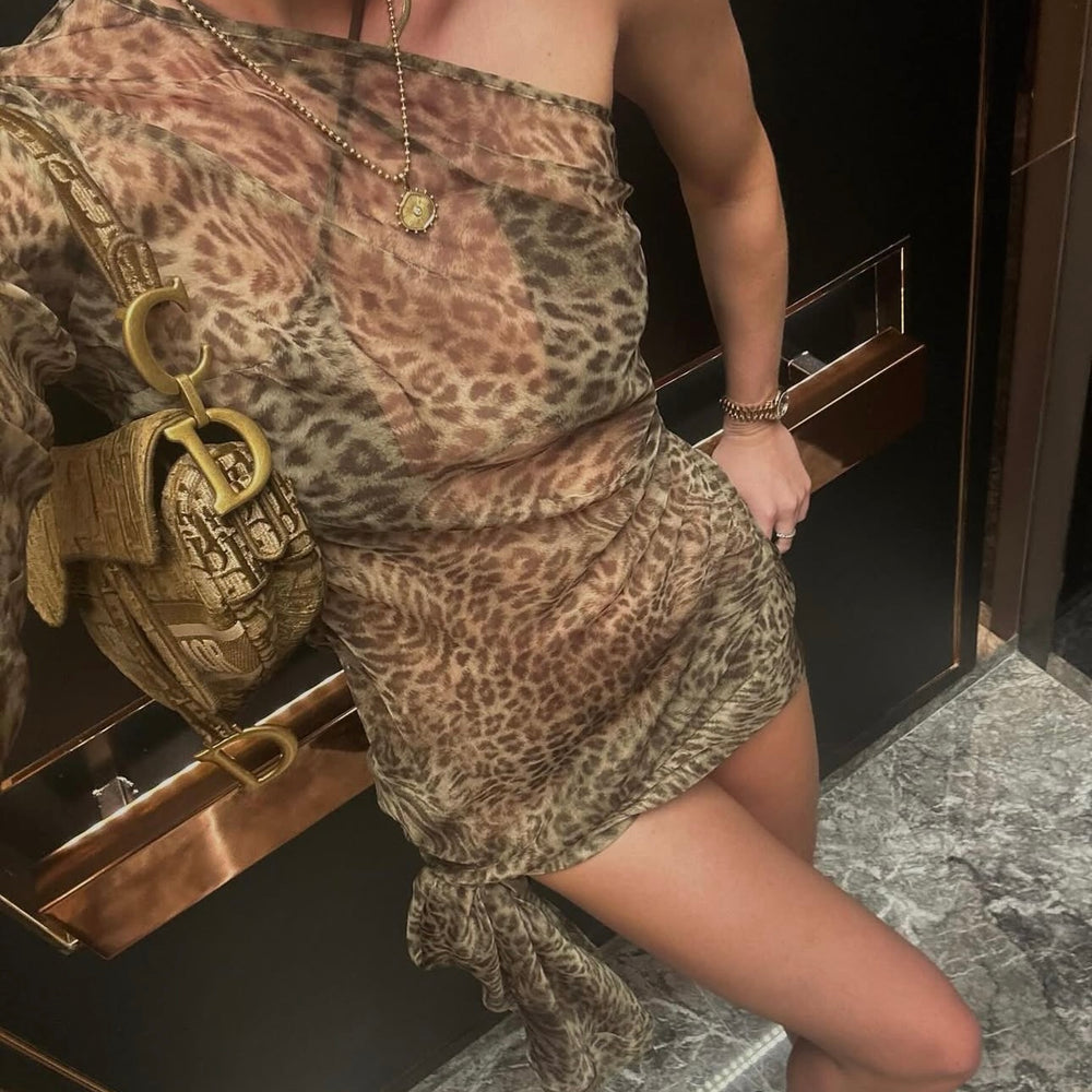 
                  
                    Pre-order item - One Shoulder Leopard Print Maxi Dress
                  
                