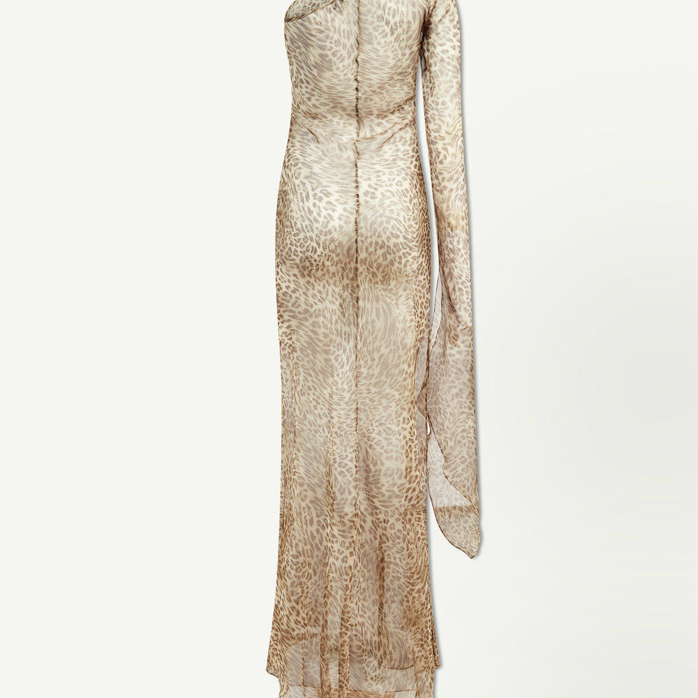 
                  
                    Pre-order item - One Shoulder Leopard Print Maxi Dress
                  
                