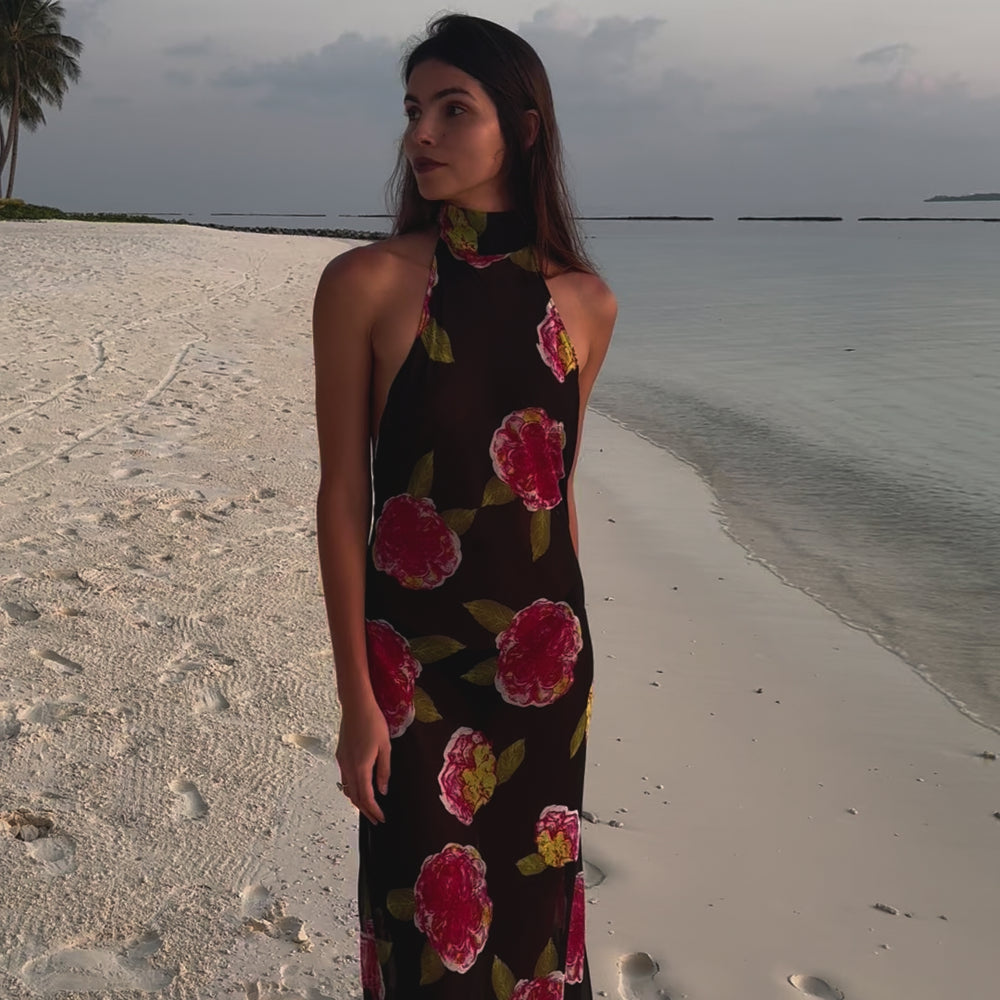 
                  
                    Load and play video in Gallery viewer, Floral Backless Maxi Dress
                  
                