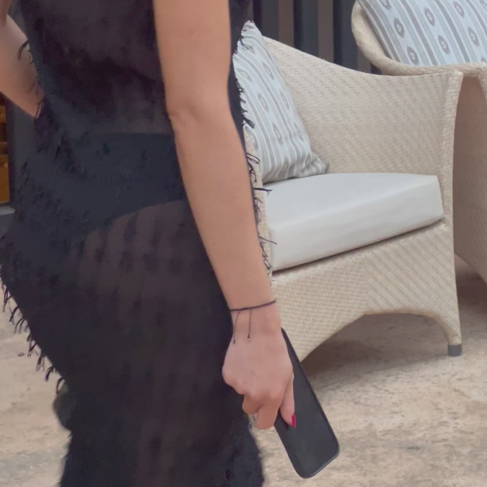 
                  
                    Load and play video in Gallery viewer, Black Tassel Maxi Dress
                  
                